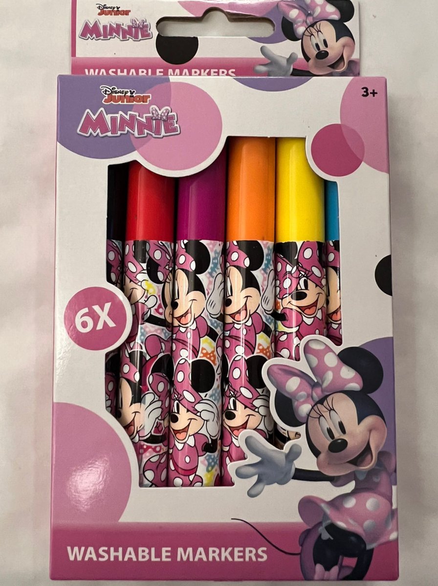 Uitwasbare stiften 8 stuks | diverse varianten Minnie mouse
